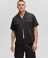 Mode of One Men's Camp Collar Twill Shirt, Exclusively at Macy's