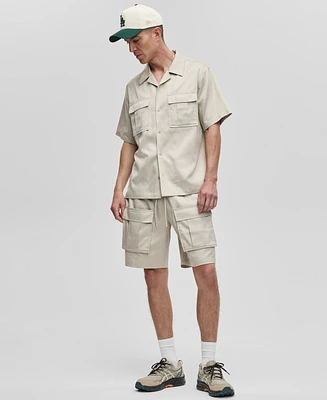 Mode of One Men's Camp Collar Twill Shirt, Exclusively at Macy's