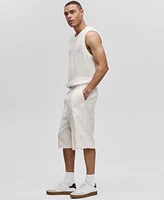 Mode of One Men's Oversized Speckled Textured Shorts, Exclusively at Macy's