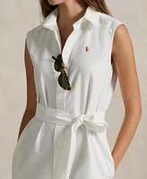 Polo Ralph Lauren Women's Belted Oxford Sleeveless Shirtdress