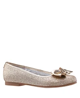 Nina Little and Big Girls Rose Glitter Ballet Flats