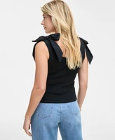On 34th Women's Ribbed Bow-Shoulder Tank Top, Exclusively at Macy's