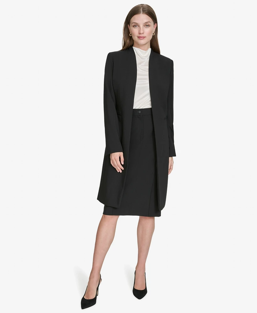 Halston Women's Contrast-Lined Duster Blazer