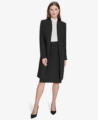 Halston Women's Contrast-Lined Duster Blazer
