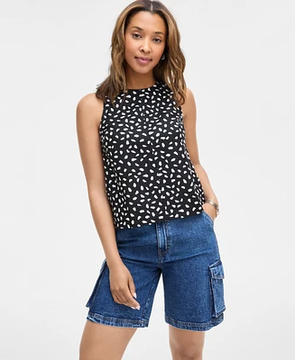 On 34th Women's Linen Blend Printed Sleeveless Top, Exclusively at Macy's