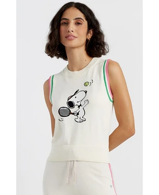 Chinti & Parker Women's Cotton Peanuts Racquet Club Tank
