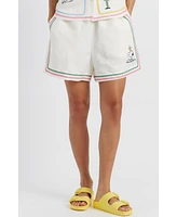 Chinti and Parker Women's & Linen-Cotton Peanuts Vacation Shorts