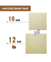 12-inch Rainfall Shower System with Handheld Shower Head Bathroom Faucet Set Wall-Mounted Shower Head with Value, Brushed Gold