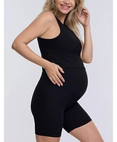 Motherhood Maternity Crew Neck Racerback Cropped Tank
