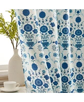 Hlc.me Clara Floral Damask Patterned Window Back Tab Rod Pocket Curtains Bedroom