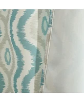 Hlc.me Tanner Ogee Ikatt Damask Patterned Window Grommet Curtains Bedroom