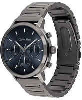 Calvin Klein Men's Gauge Ionic Plated Gray Steel Bracelet Watch, 41mm