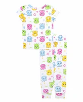 Care Bears Toddler Girls Short Sleeve and Long Pant Set, 2-Piece Pajama Set