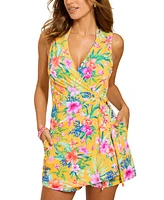 Tommy Bahama Women's Printed Wrap Romper Cover-Up