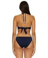 Trina Turk Womens Monaco Pleated Halter Bikini Top Hipster Bottoms
