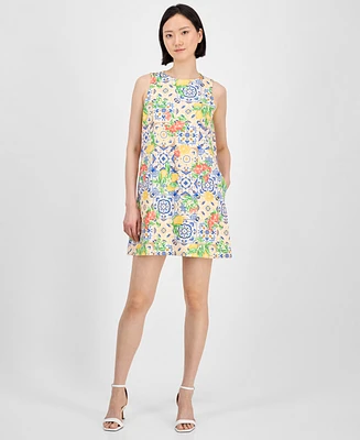 Anne Klein Women's Round-Neck Sleeveless Shift Dress