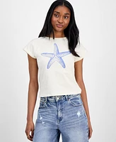 Pretty Rebellious Juniors' Starfish Graphic T-Shirt