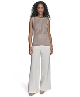 Calvin Klein Women's Sleeveless Cotton Crochet Top