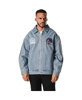 The Wild Collective Men's and Women's Blue Golden State Warriors Coaches Full-Zip Denim Jacket