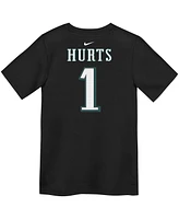 Nike Preschool Jalen Hurts Black Philadelphia Eagles Super Bowl Lix Name Number T-Shirt