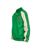 New Era Men's Kelly Green York Yankees Ripstop Raglan Quarter-Zip Hoodie Windbreaker Jacket