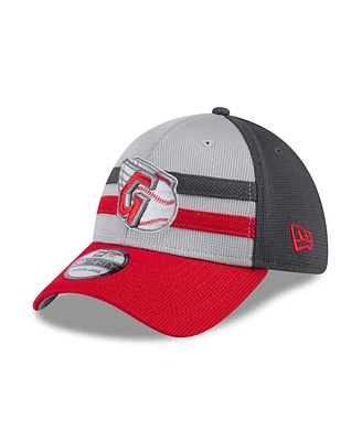 New Era Men's Gray/Red Cleveland Guardians 2025 Batting Practice 39THIRTY Flex Hat