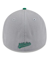 New Era Men's Gray/Green Athletics 2025 Batting Practice 39THIRTY Flex Hat