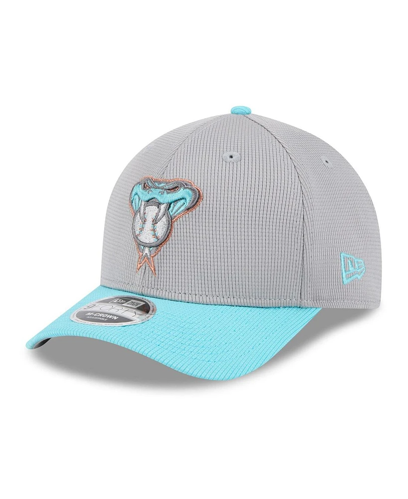 New Era Men's Gray/Teal Arizona Diamondbacks 2025 Batting Practice 9FORTY M-Crown Adjustable Hat