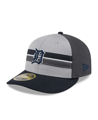 New Era Men's Gray/Navy Detroit Tigers 2025 Batting Practice Low Profile 59FIFTY Fitted Hat