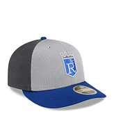 New Era Men's Gray/Royal Kansas City Royals 2025 Batting Practice Low Profile 59FIFTY Fitted Hat