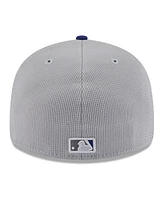 New Era Men's Gray/Royal Los Angeles Dodgers 2025 Batting Practice Low Profile 59FIFTY Fitted Hat