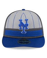 New Era Men's Gray/Royal York Mets 2025 Batting Practice Low Profile 59FIFTY Fitted Hat