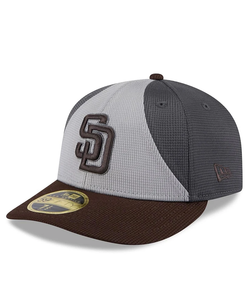 New Era Men's Gray/Brown San Diego Padres 2025 Batting Practice Low Profile 59FIFTY Fitted Hat