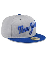 New Era Men's Gray/Royal York Mets 2025 Batting Practice 59FIFTY Fitted Hat