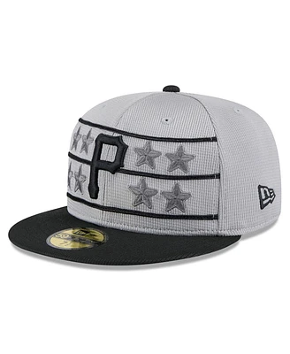 New Era Men's Gray/Black Pittsburgh Pirates 2025 Batting Practice 59FIFTY Fitted Hat