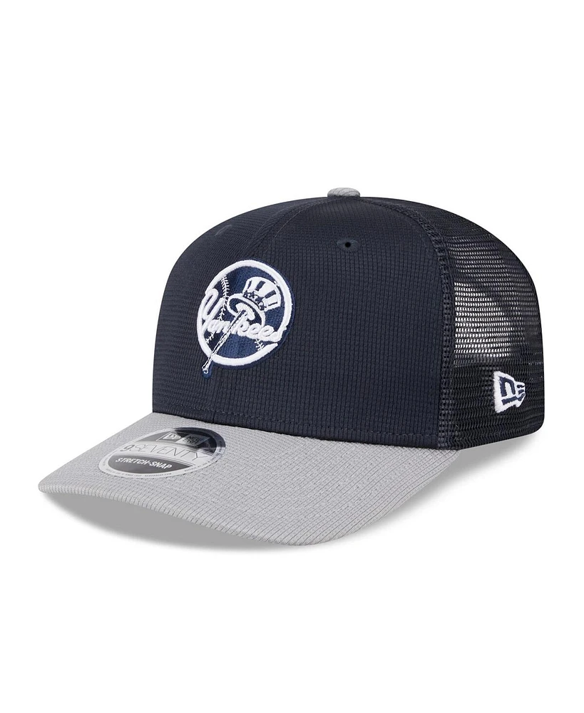 New Era Men's Navy/Gray New York Yankees 2025 Batting Practice 9SEVENTY Stretch-Snap Trucker Hat