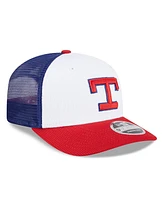 New Era Men's White/Red Texas Rangers 2025 Batting Practice 9SEVENTY Stretch-Snap Trucker Hat