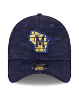 New Era Men's Navy Milwaukee Brewers 2025 Mlb Clubhouse 39THIRTY Flex Hat