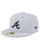 New Era Men's Gray Atlanta Braves 2025 Mlb Clubhouse 59FIFTY Fitted Hat