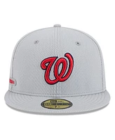 New Era Men's Gray Washington Nationals 2025 Mlb Clubhouse 59FIFTY Fitted Hat