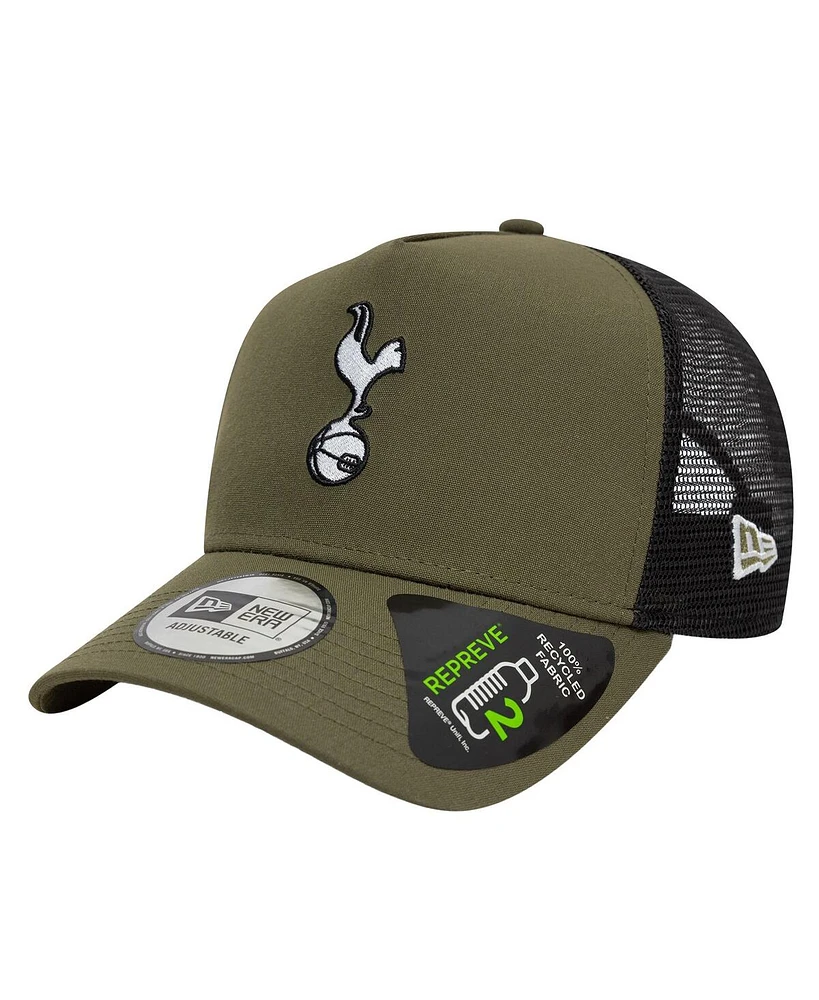 New Era Men's Olive Tottenham Hotspur Trucker Adjustable Hat