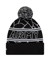 New Era Big Boys and Girls Black Newcastle United Sport Cuffed with Pom Knit Hat