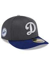 New Era Men's Gray/Royal Los Angeles Dodgers 2025 Batting Practice Low Profile 59FIFTY Fitted Hat