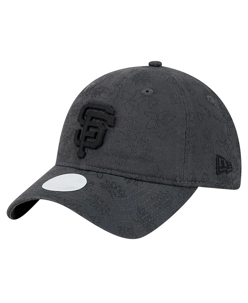 New Era Women's Black San Francisco Giants Tonal Floral 9TWENTY Adjustable Hat