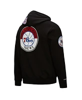 Mitchell & Ness Men's Black Philadelphia 76ers Hardwood Classics Blackout Collection Pullover Hoodie