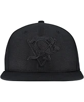 Mitchell & Ness Men's Black Pittsburgh Penguins Soul Strike Cultivated-Pearl Tonal Snapback Hat