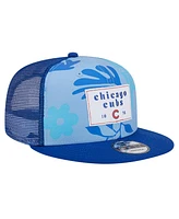 New Era Men's Royal Chicago Cubs Bikini Bottom Trucker 9FIFTY Snapback Hat