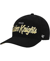 '47 Brand Men's Black Vegas Golden Knights Crosstown Corduroy Hitch Adjustable Hat