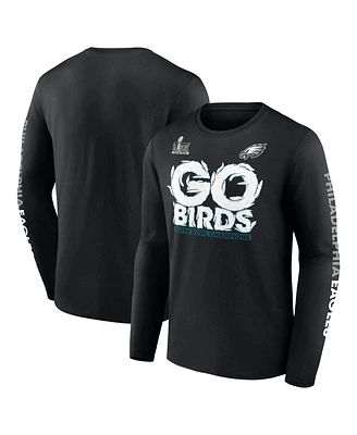 Fanatics Men's Black Philadelphia Eagles Super Bowl Lix Champions Big Tall Go Birds Long Sleeve T-Shirt