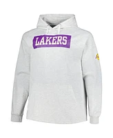 Fanatics Men's Ash Los Angeles Lakers Big Tall Raglan Tri-Blend Pullover Hoodie